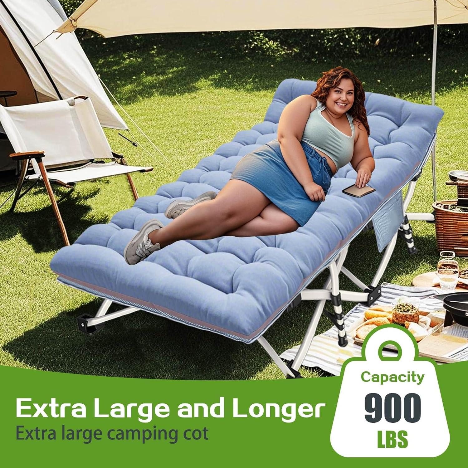 Cama de Camping Plegable COLMERD XXL con Colchón Suave