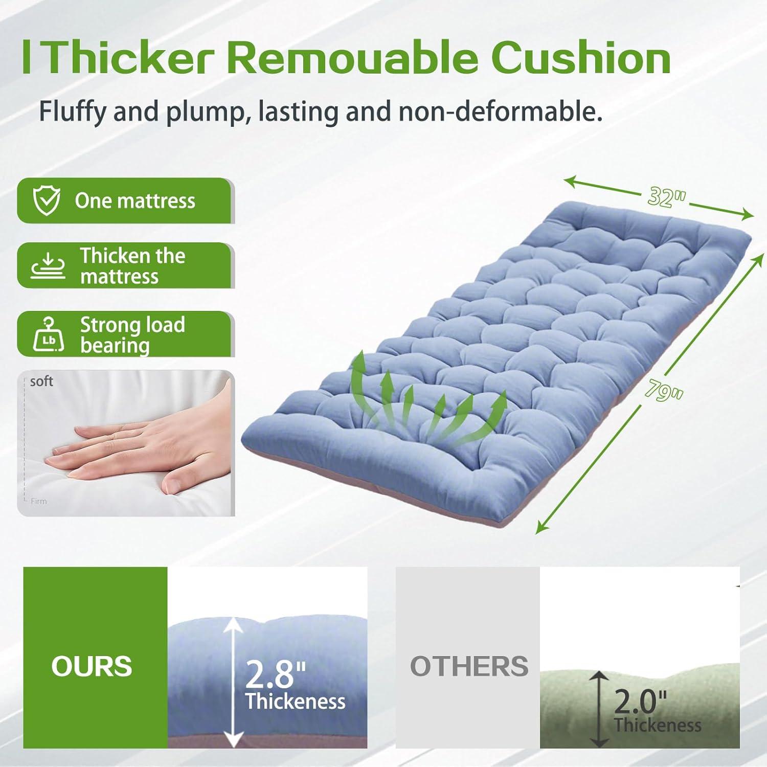 Cama de Camping Plegable COLMERD XXL con Colchón Suave