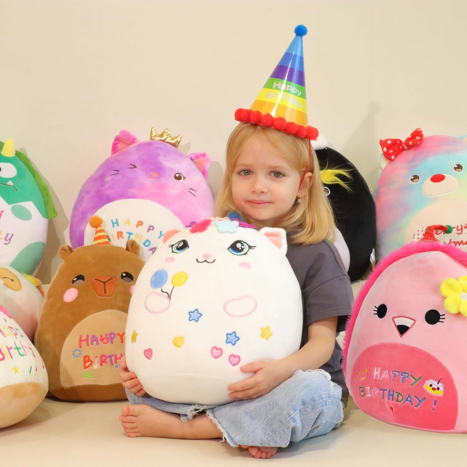 Almohada de Peluche Gato Blanco Easfan 30 cm Princesa Cumpleaños