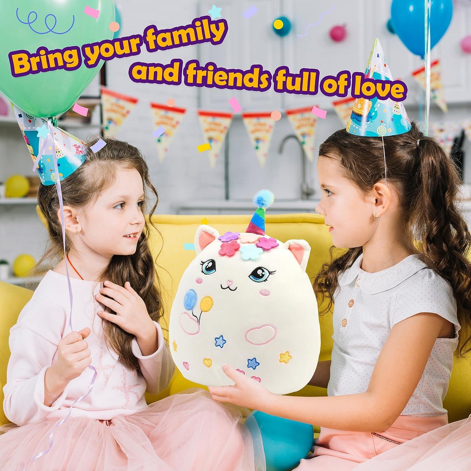 Almohada de Peluche Gato Blanco Easfan 30 cm Princesa Cumpleaños