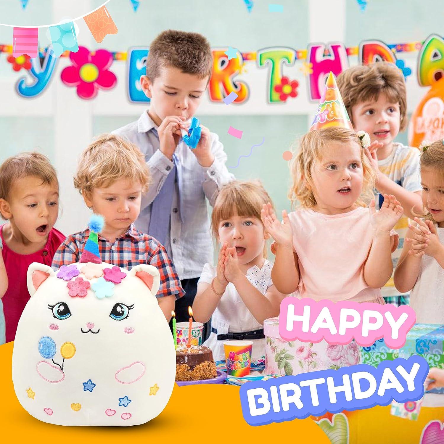 Almohada de Peluche Gato Blanco Easfan 30 cm Princesa Cumpleaños