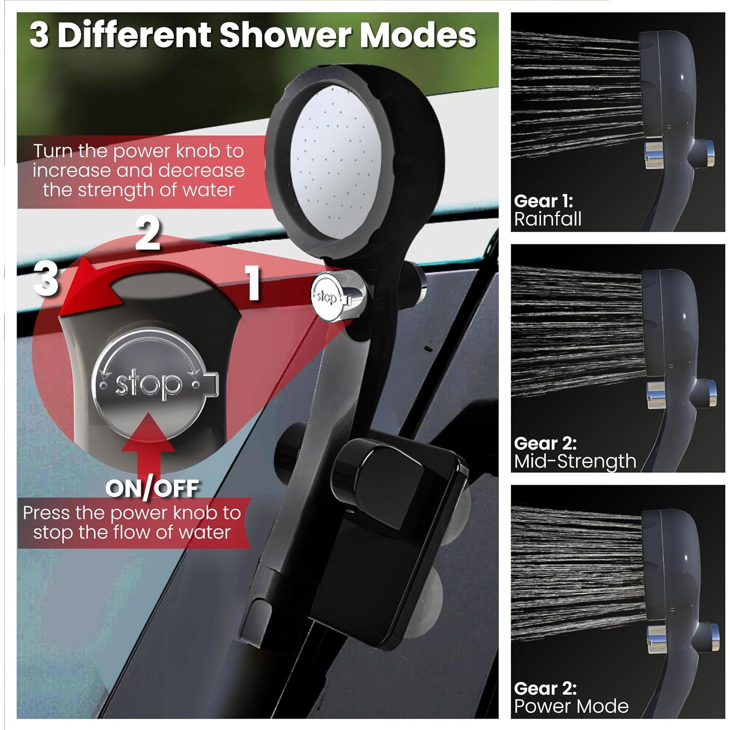 Ducha Portátil Elil con Bomba de Alta Presión y 2 Cubos 19L