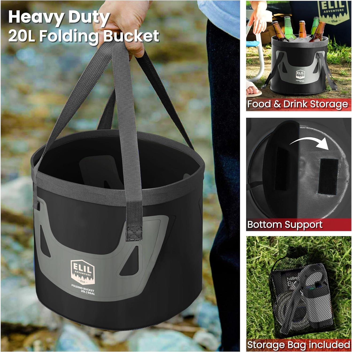 Ducha Portátil Elil con Bomba de Alta Presión y 2 Cubos 19L