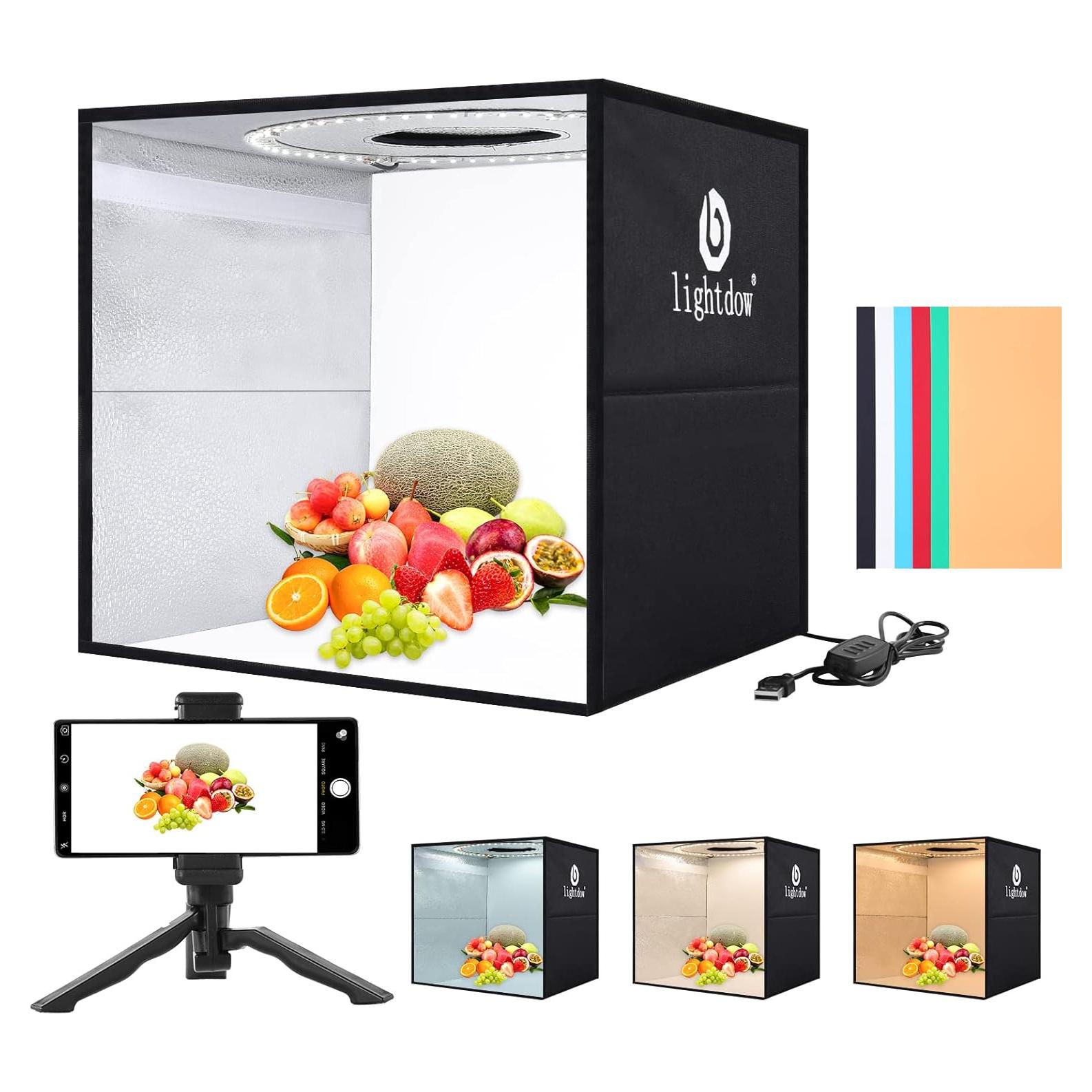 Caja de Luz de Estudio Fotográfico Lightdow 30x30cm con 120 LEDs