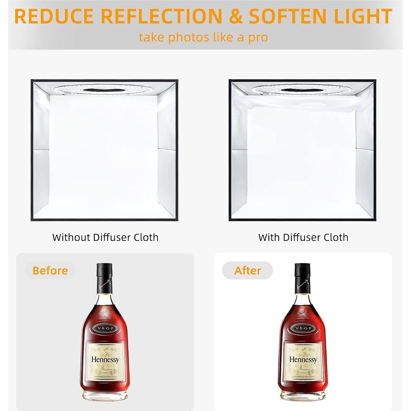 Caja de Luz de Estudio Fotográfico Lightdow 30x30cm con 120 LEDs