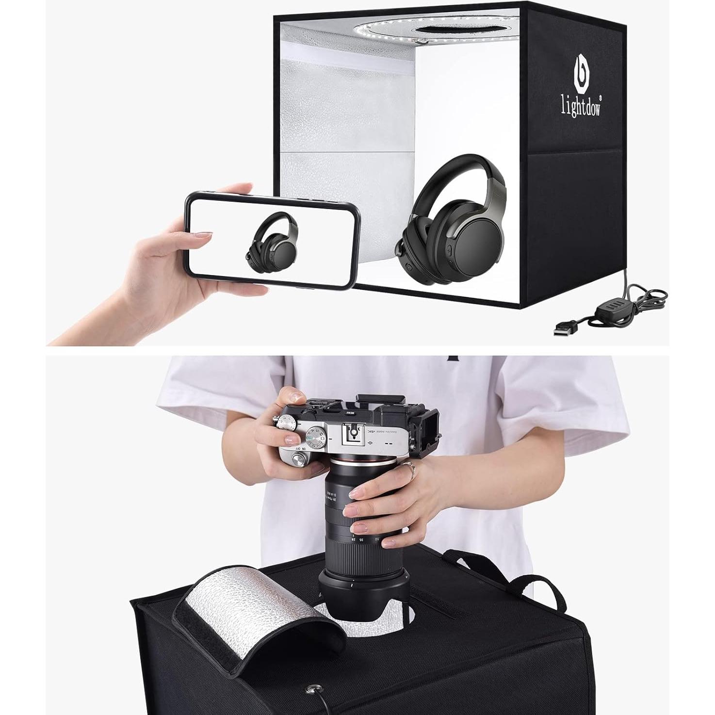 Caja de Luz de Estudio Fotográfico Lightdow 30x30cm con 120 LEDs