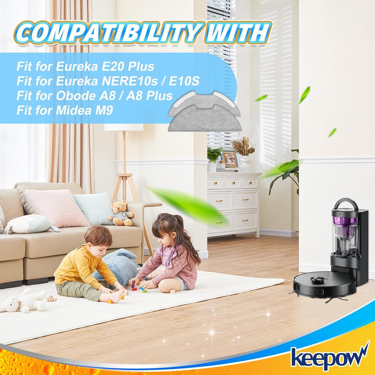 8 Piezas Reemplazo Microfibra KEEPOW E10 E20 Aspiradora