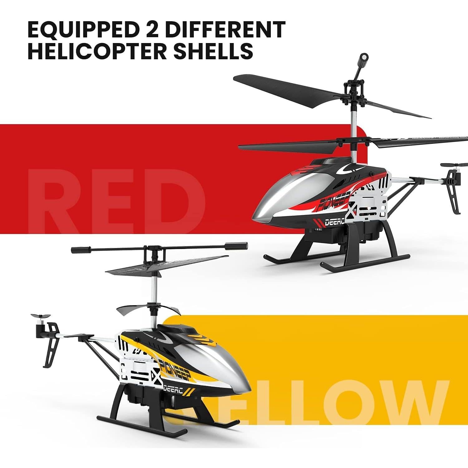 DEERC DE52 Remote Control Helicopter,Altitude Hold RC Helicopters with Storage Case Extra Shell,2.4GHz Aircraft Indoor Flying Toy with High&Low Speed Mode,2 Modular Battery for 24 Min Play Boys Girls