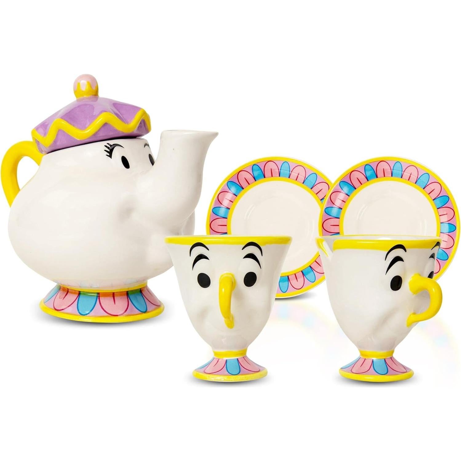 Juego de té Sra. Potts Disney La Bella y la Bestia 2 tazas Chip