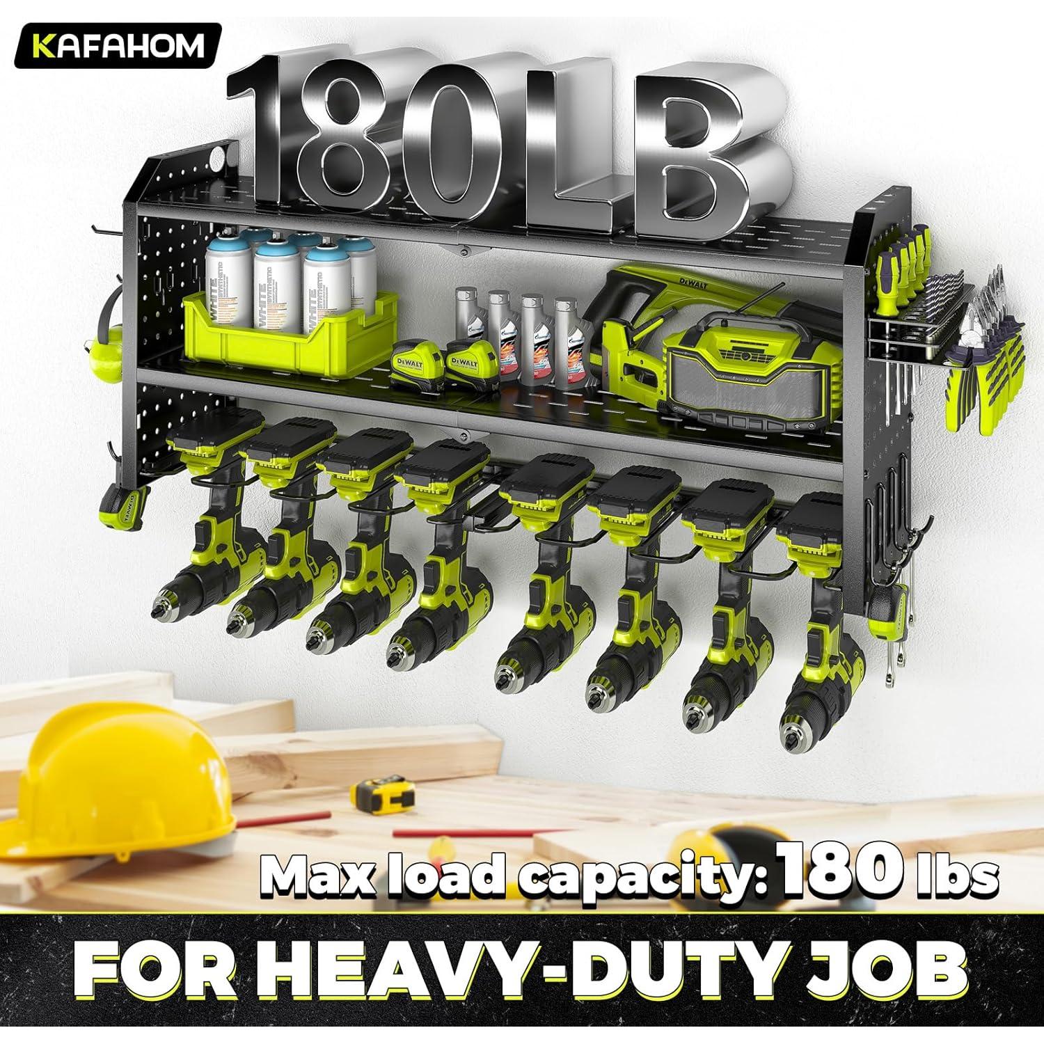 Organizador de Herramientas Eléctricas KAFAHOM - Soporte de Pared para 8 Taladros