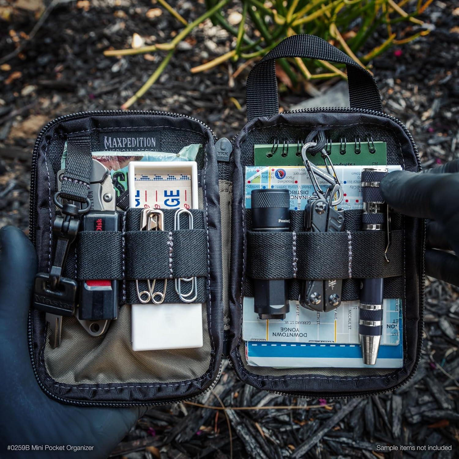 Organizador de bolsillo Maxpedition Mini EDC Negro 15x10 cm