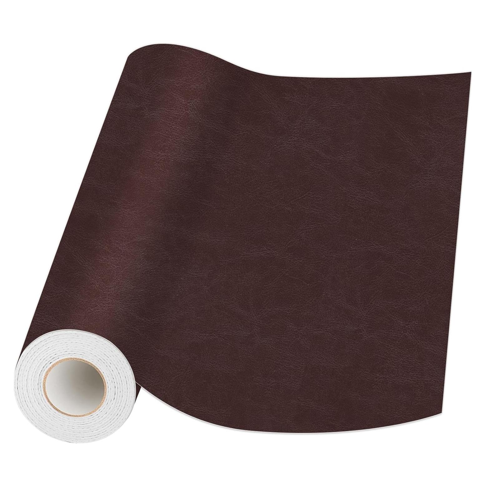 Parche de Cuero Autoadhesivo DKStarry 43x200 cm Marrón