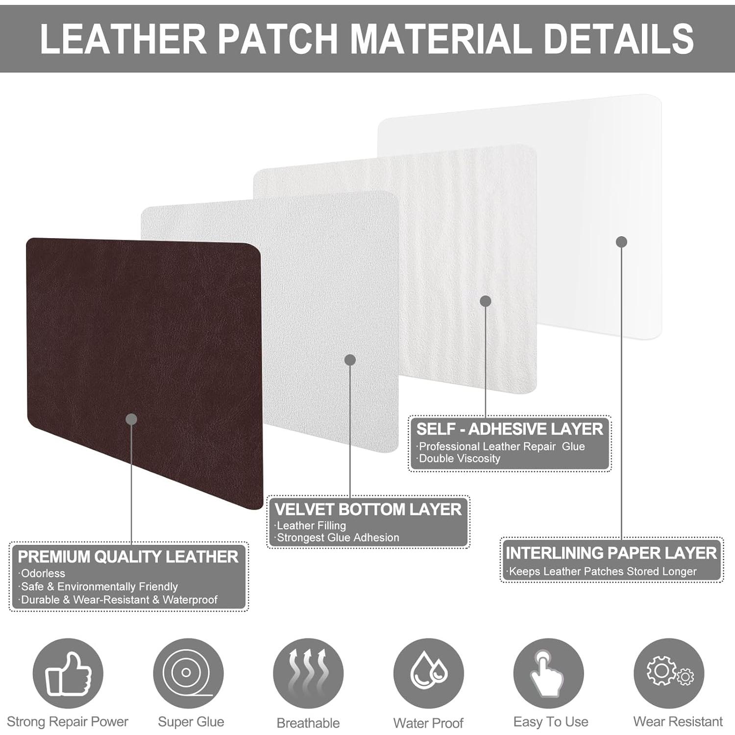 Parche de Cuero Autoadhesivo DKStarry 43x200 cm Marrón