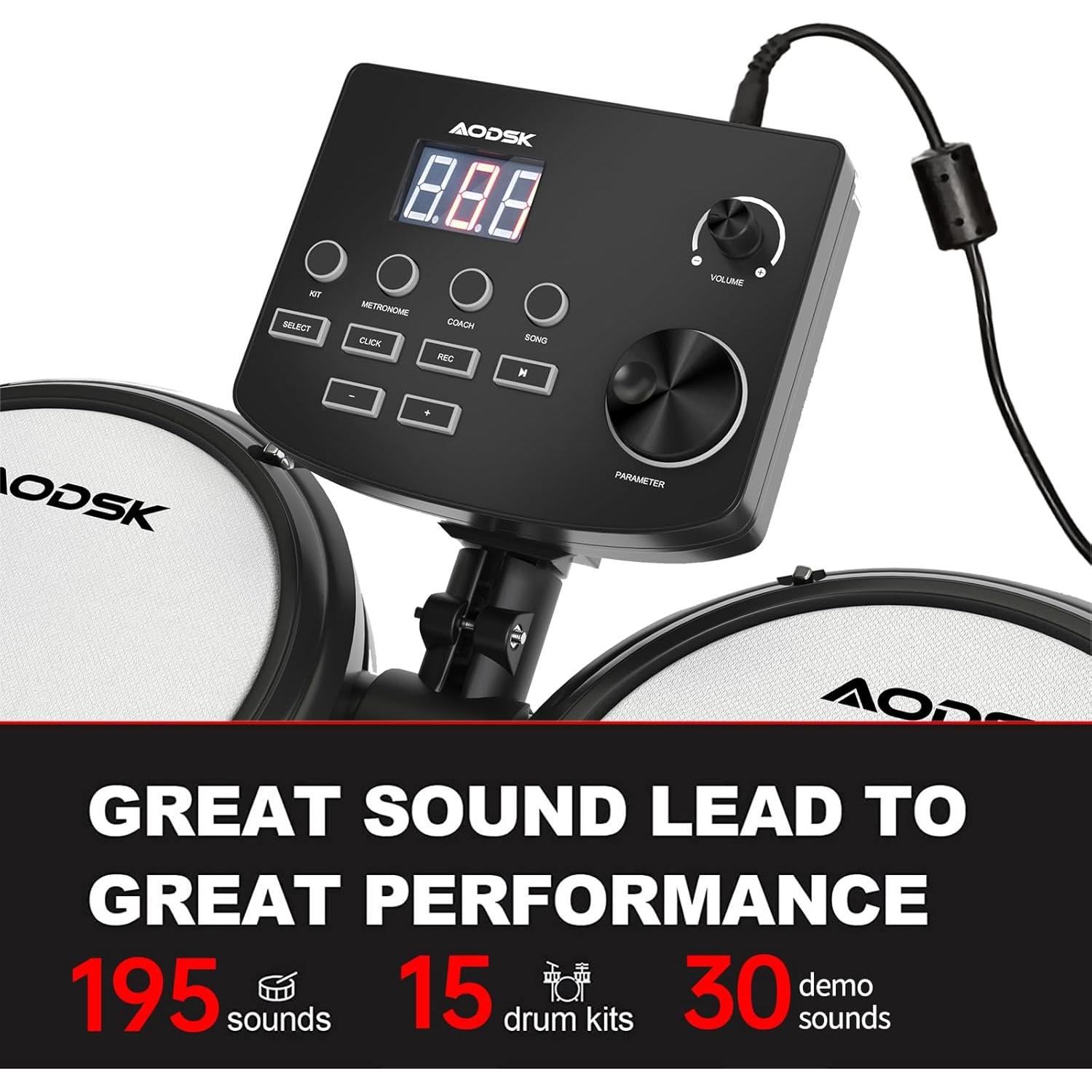 Batería Electrónica AODSK AED-403 con Pads de Malla