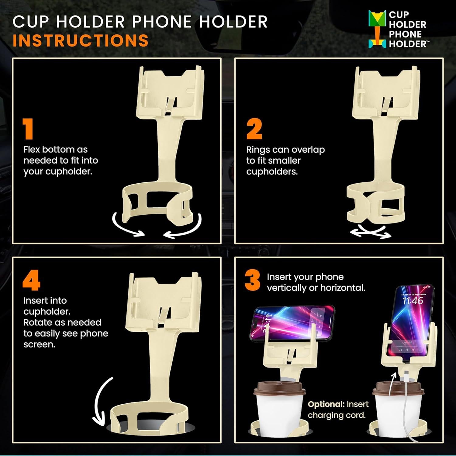 Soporte para Teléfono en Portavasos Beige Canyon - Universal