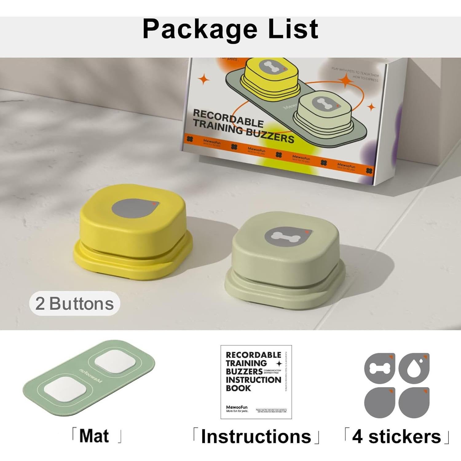 Botones de Habla para Perros MEWOOFUN con Alfombrilla Antideslizante