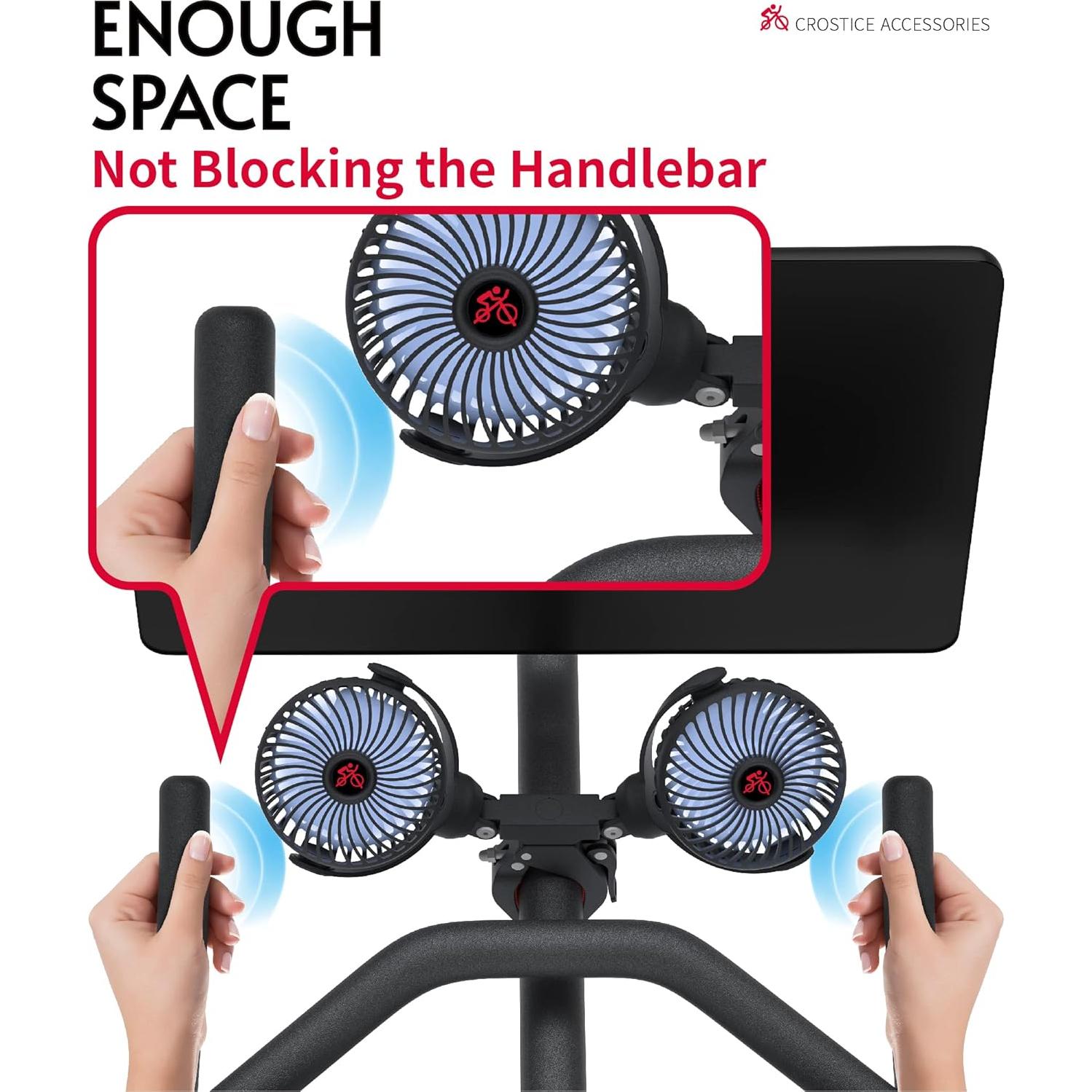 Ventilador Doble Crostice DFAN para Bicicleta Plus, 3 Velocidades