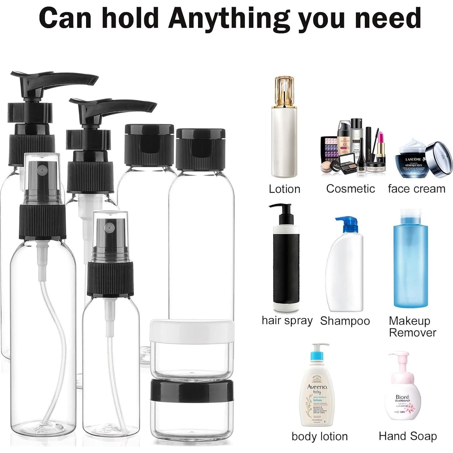 Set de Botellas de Viaje Cosywell 13 Piezas Aprobadas por TSA