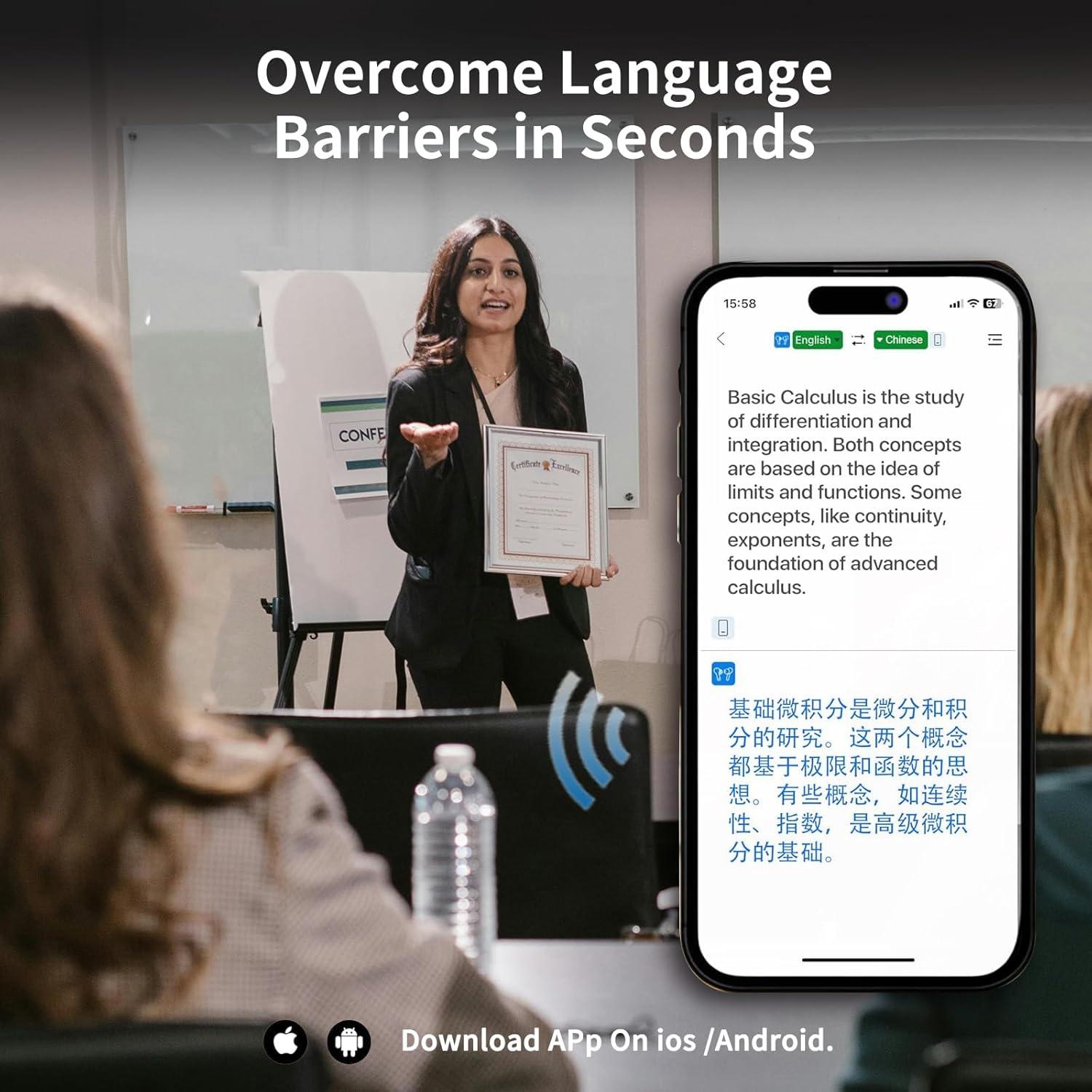 Auriculares Traductores AI Umzxni M57, 144 Idiomas, Bluetooth 5.4