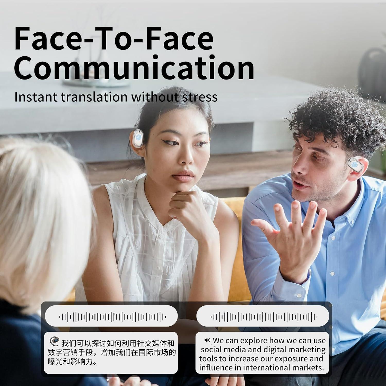 Auriculares Traductores AI Umzxni M57, 144 Idiomas, Bluetooth 5.4