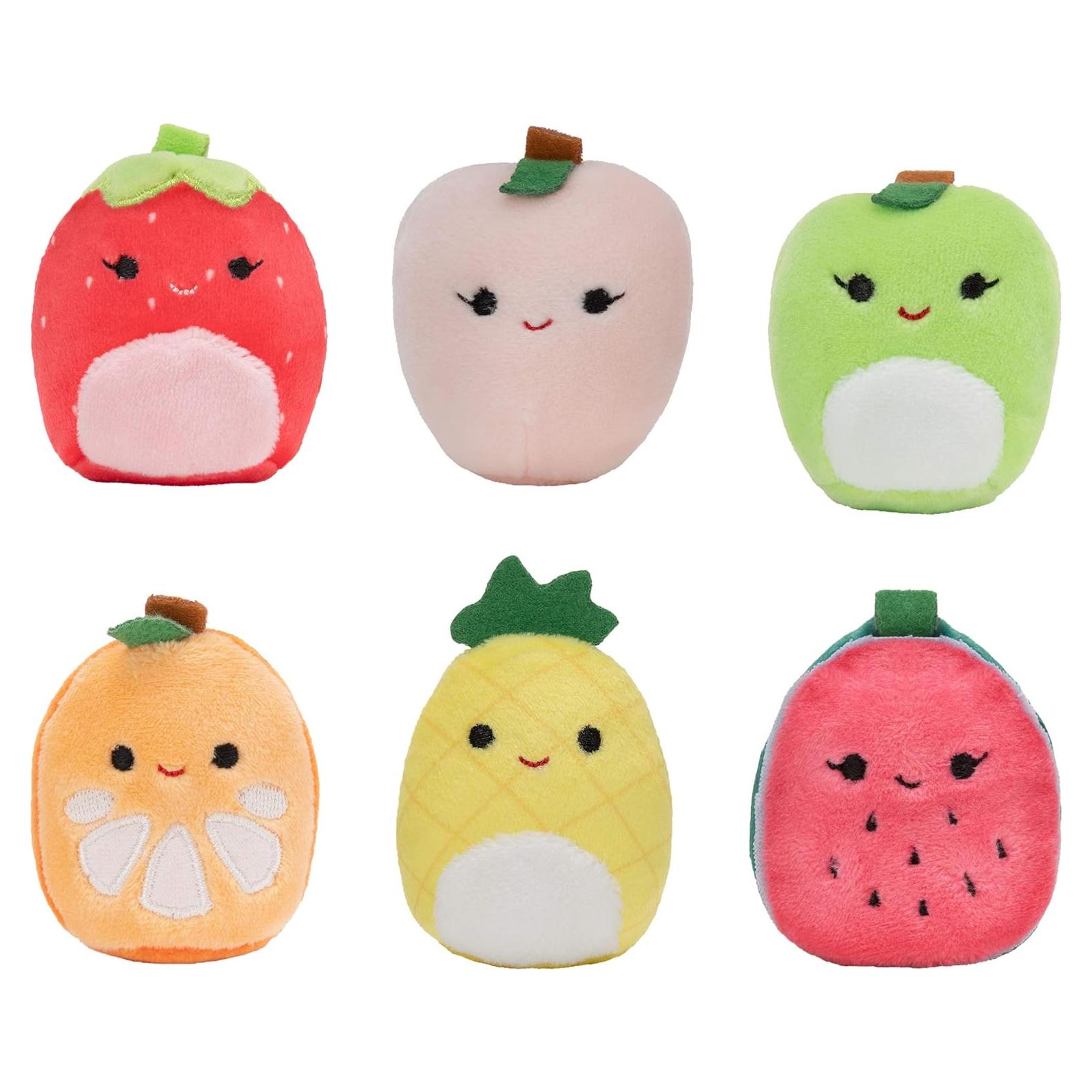 Mini Peluches Squishmallows Escuadrón de Frutas 6 Piezas 5.08 cm