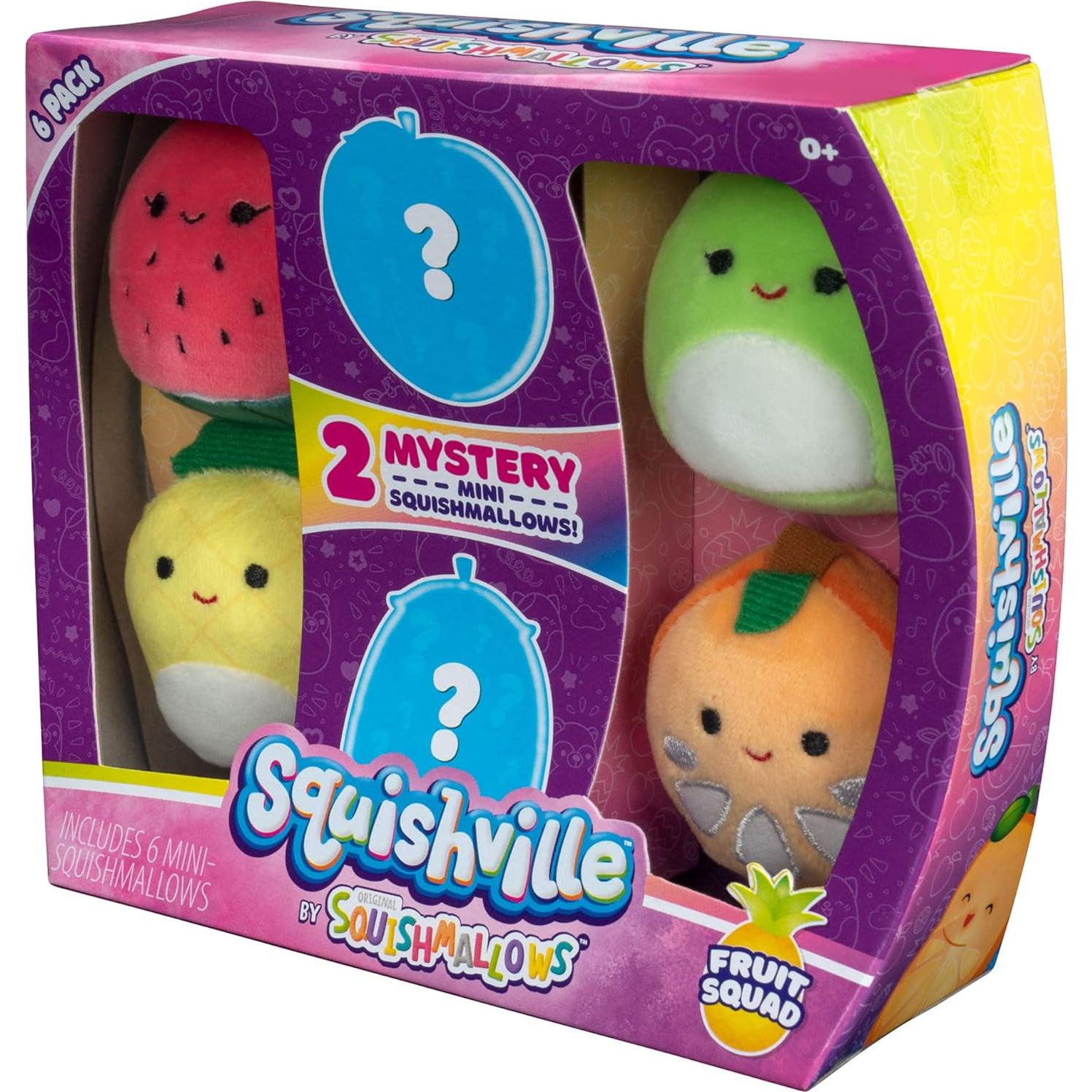 Mini Peluches Squishmallows Escuadrón de Frutas 6 Piezas 5.08 cm