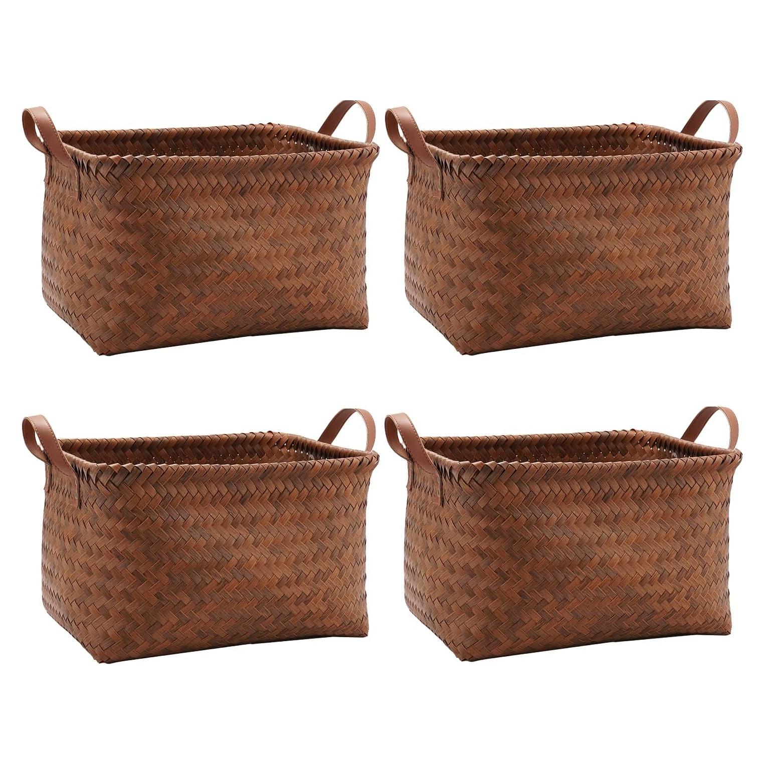 Cestas de Almacenamiento GIB de Mimbre - Juego de 4, Marrón
