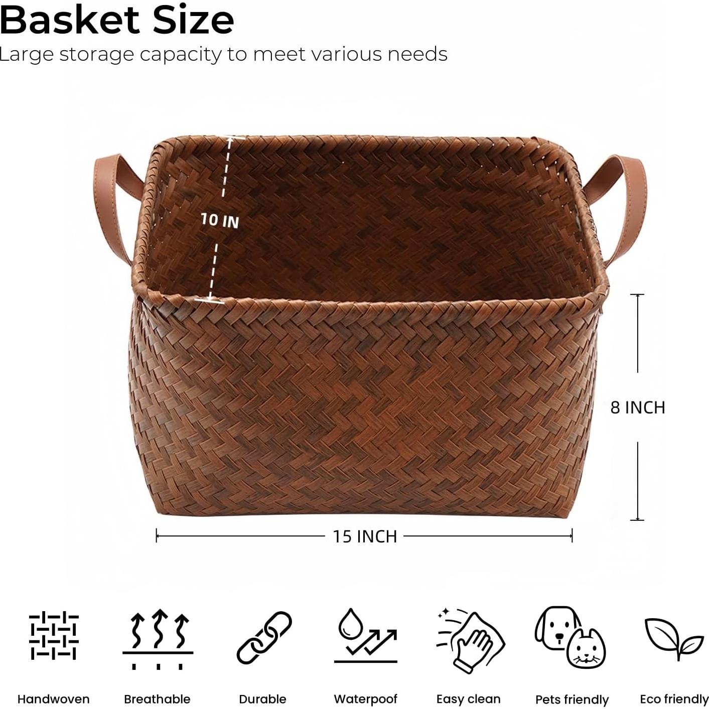 Cestas de Almacenamiento GIB de Mimbre - Juego de 4, Marrón