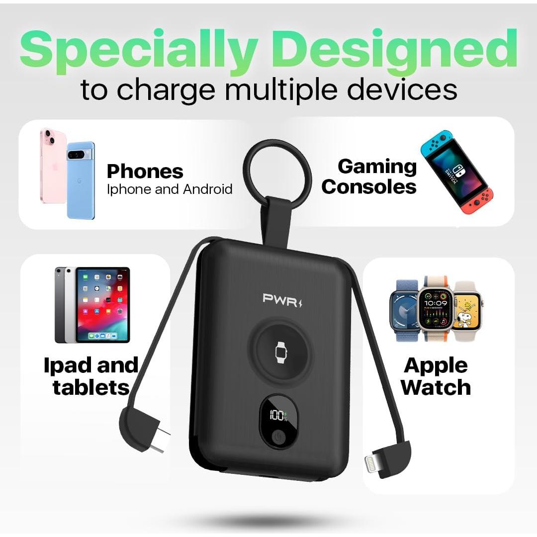 Cargador Portátil PWR Versa 4 en 1 para Apple Watch 5000mAh