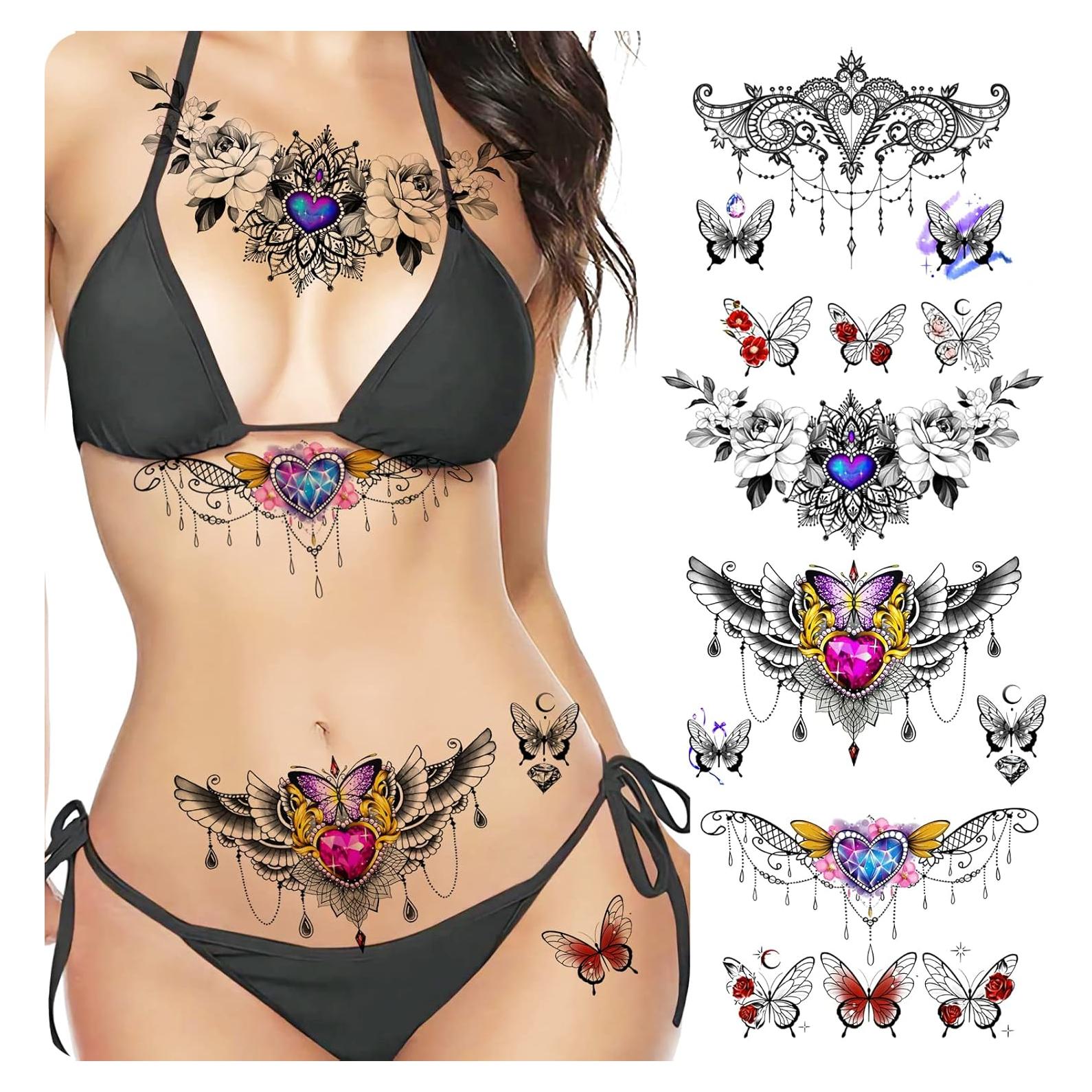 Conjunto de Tatuajes Temporales Sexy Roarhowl Diseño 1