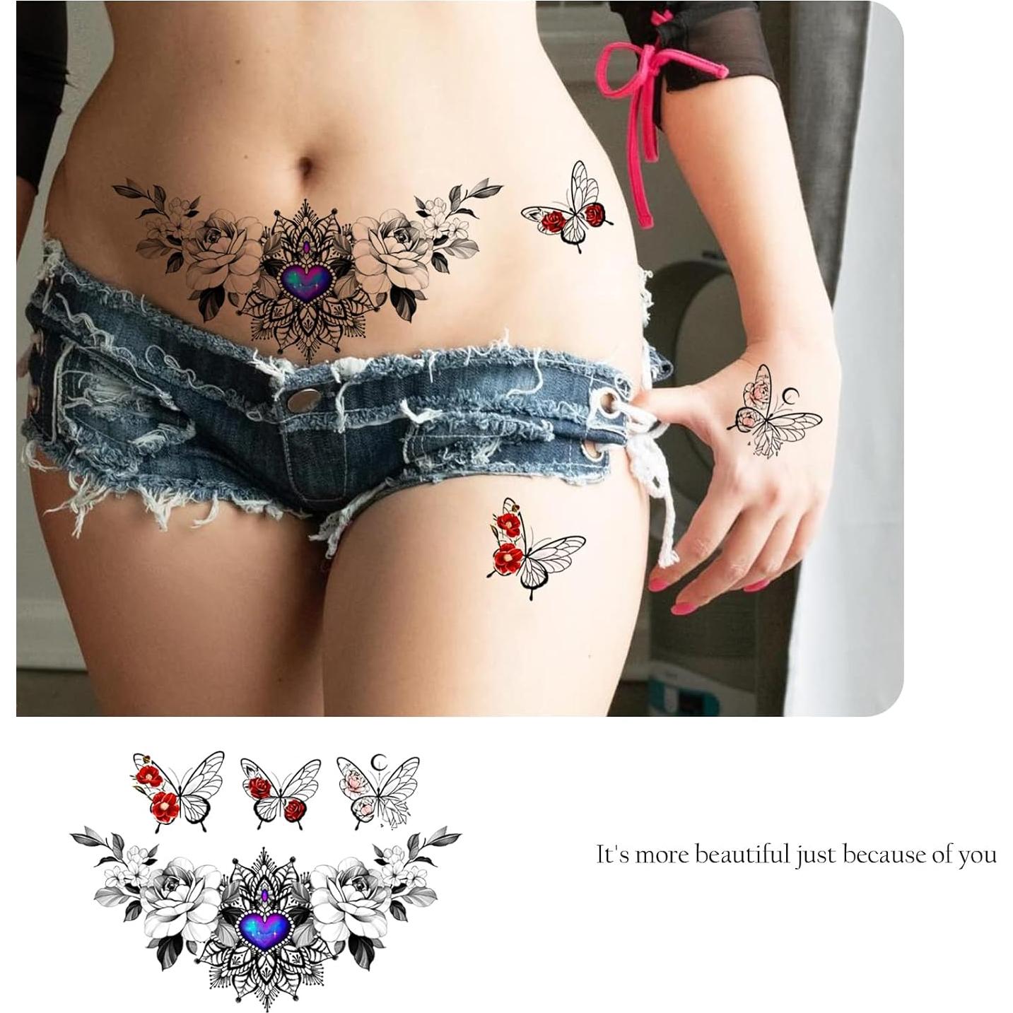 Conjunto de Tatuajes Temporales Sexy Roarhowl Diseño 1
