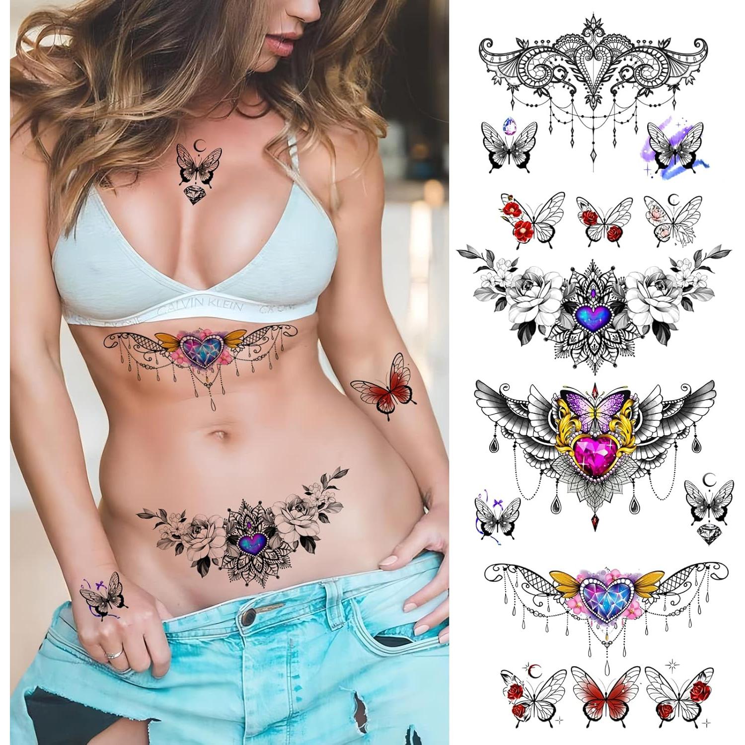 Conjunto de Tatuajes Temporales Sexy Roarhowl Diseño 1