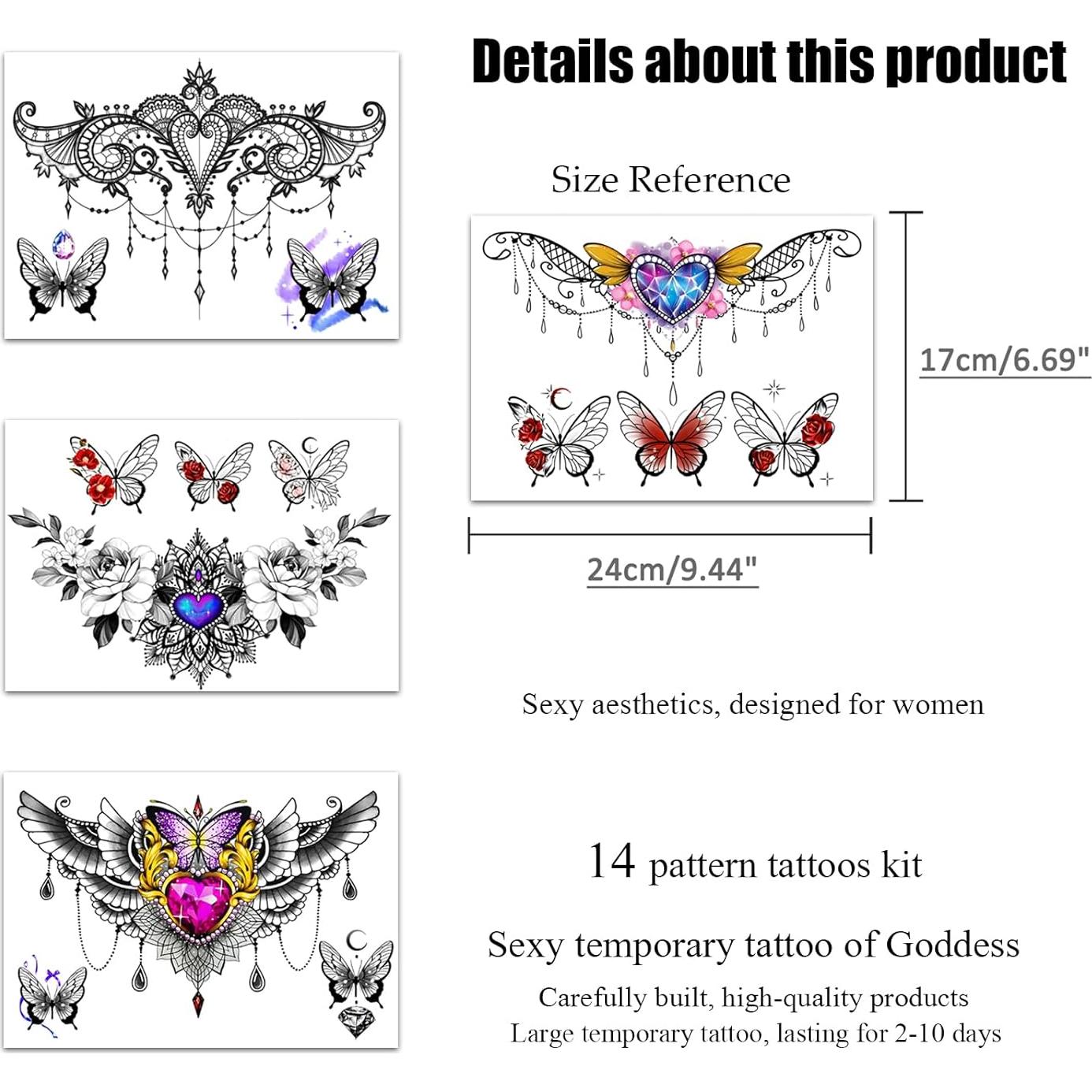 Conjunto de Tatuajes Temporales Sexy Roarhowl Diseño 1