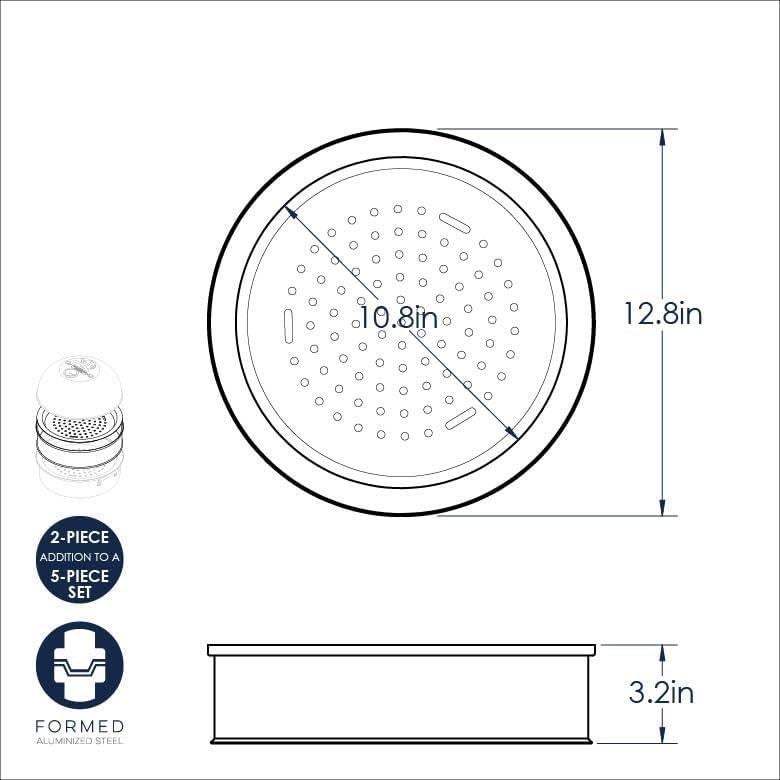 Kit de Extensión para Ahumador Kettle Nordic Ware 27.43 cm Plata