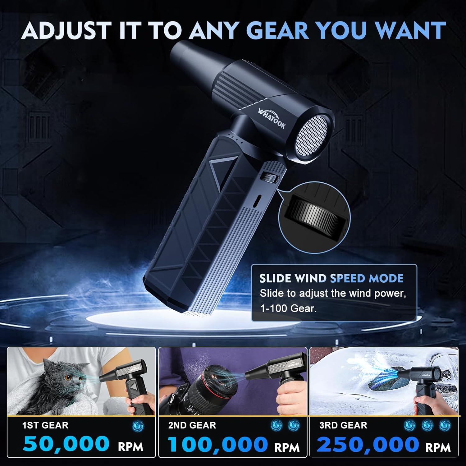 Soplador de Aire Comprimido WHATOOK W02 180000 RPM Negro