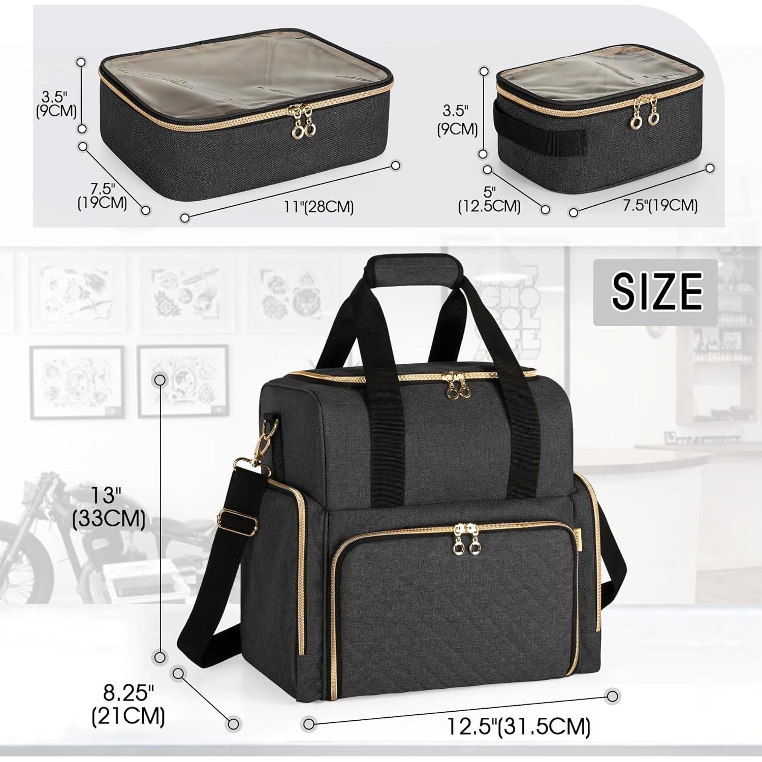 Funda de Viaje para Tatuajes LUXJA Negra con 3 Estuches Extraíbles