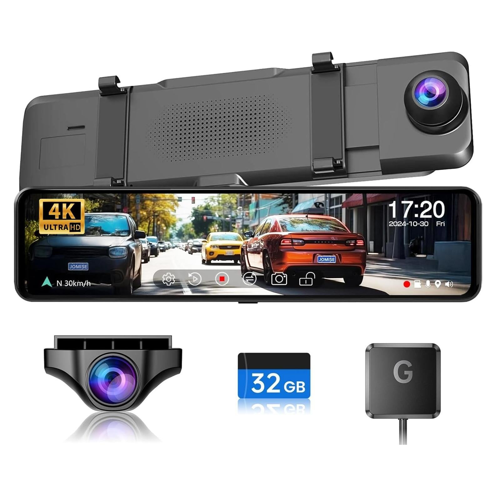 Cámara de Espejo Retrovisor 4K JOMISE G814 11" con Tarjeta 64GB