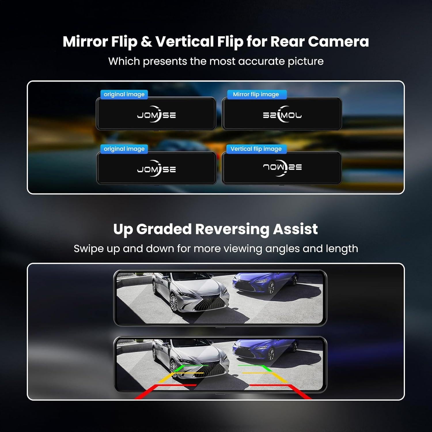 Cámara de Espejo Retrovisor 4K JOMISE G814 11" con Tarjeta 64GB