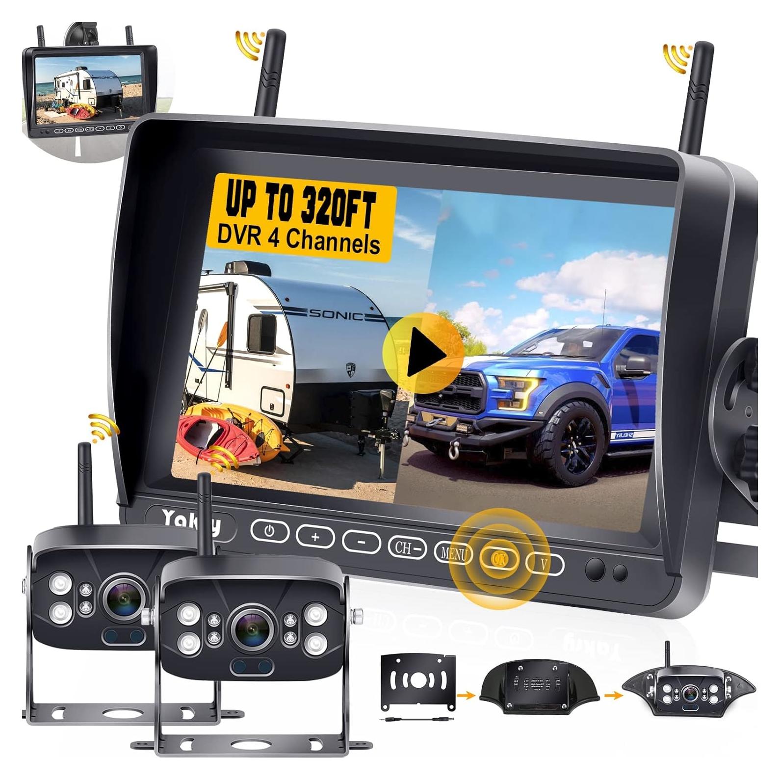 Sistema de Cámara de Respaldo Inalámbrica Yakry Y36 2 Cámaras HD 1080P