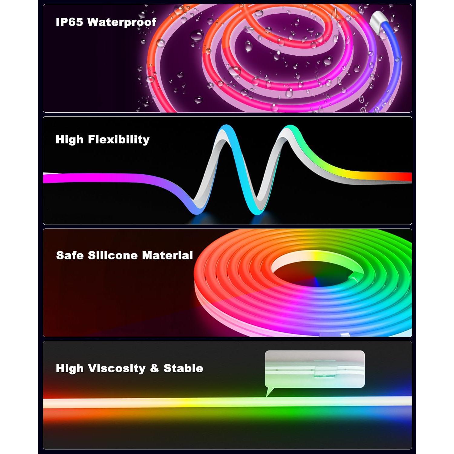 Tira de Luces LED Neón RGBICW 2.99m con Control APP