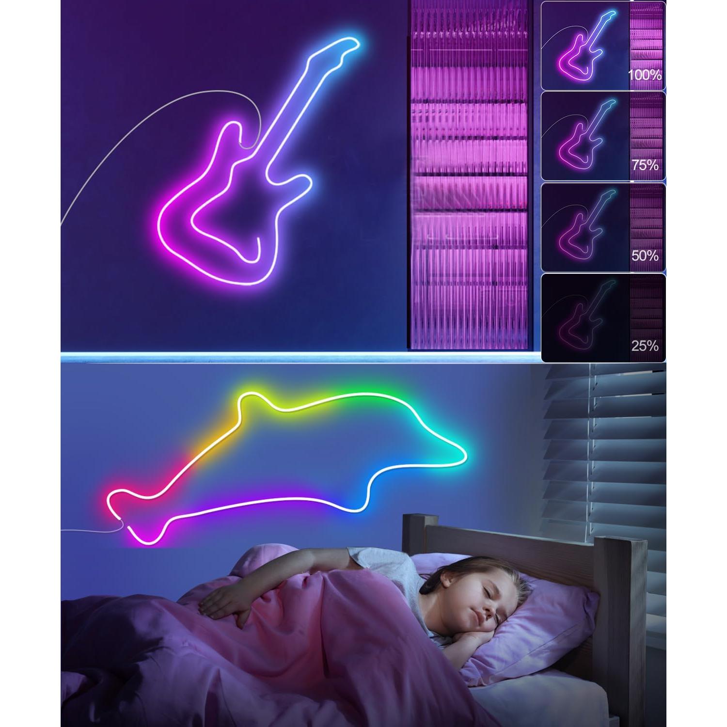 Tira de Luces LED Neón RGBICW 2.99m con Control APP