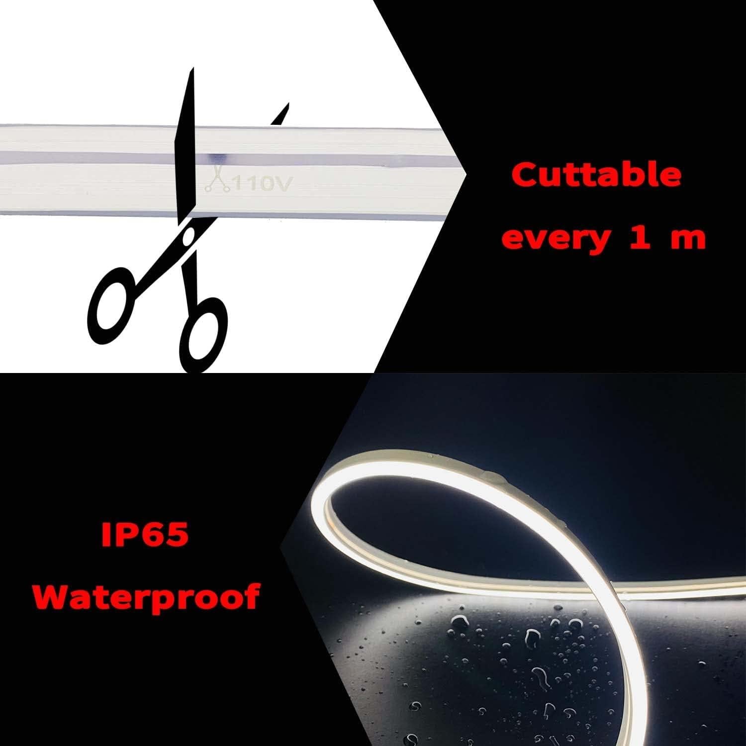 Tira de luz LED neón DSJJBLL 15m doble cara IP65 110V