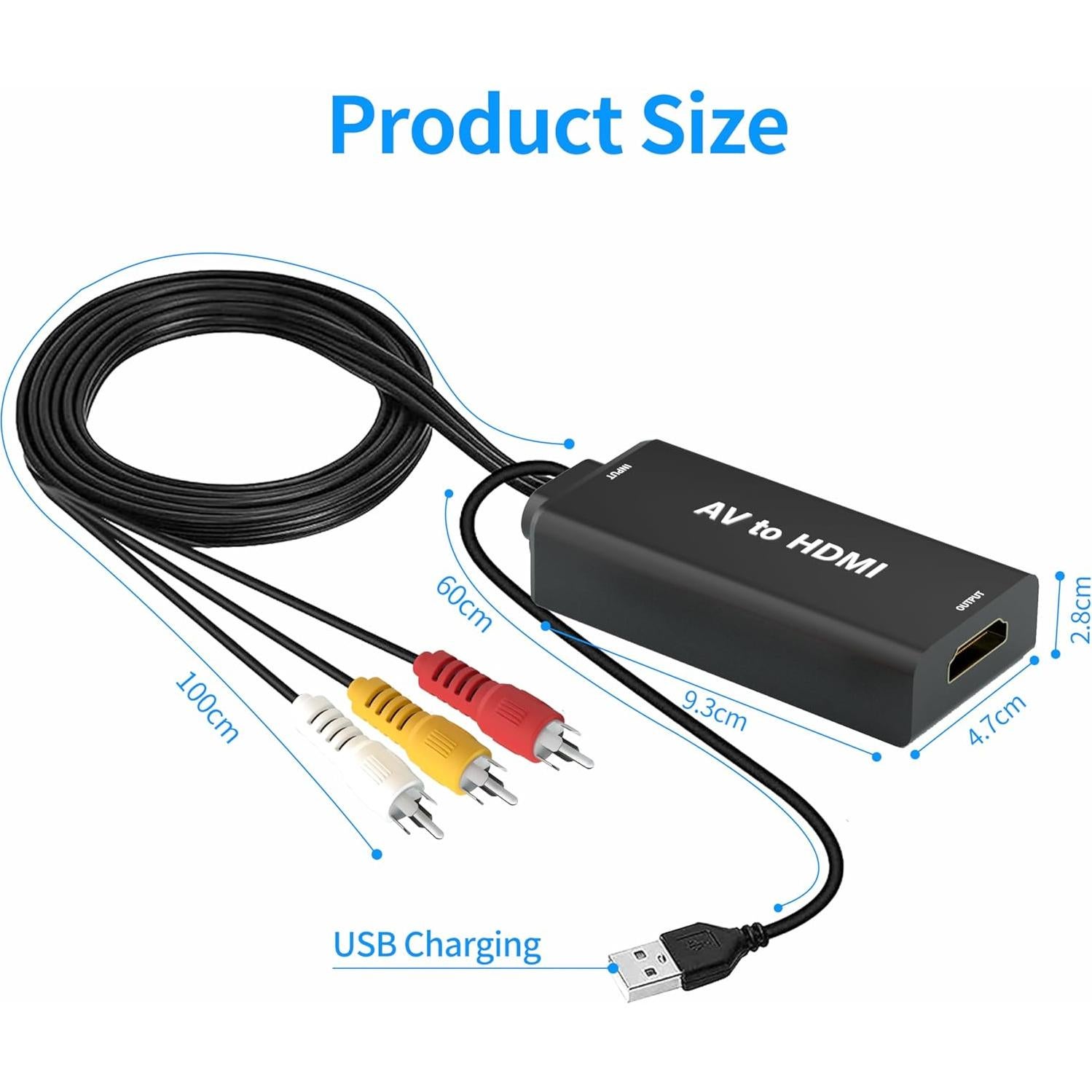 Convertidor RCA a HDMI TLsiwio 1080P para TV y PC