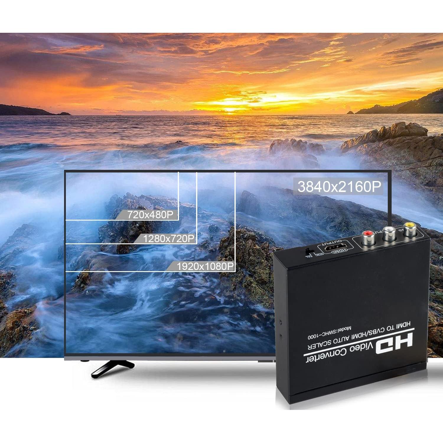 Adaptador HDMI a RCA NEWCARE 1080P AV CVBS para TV