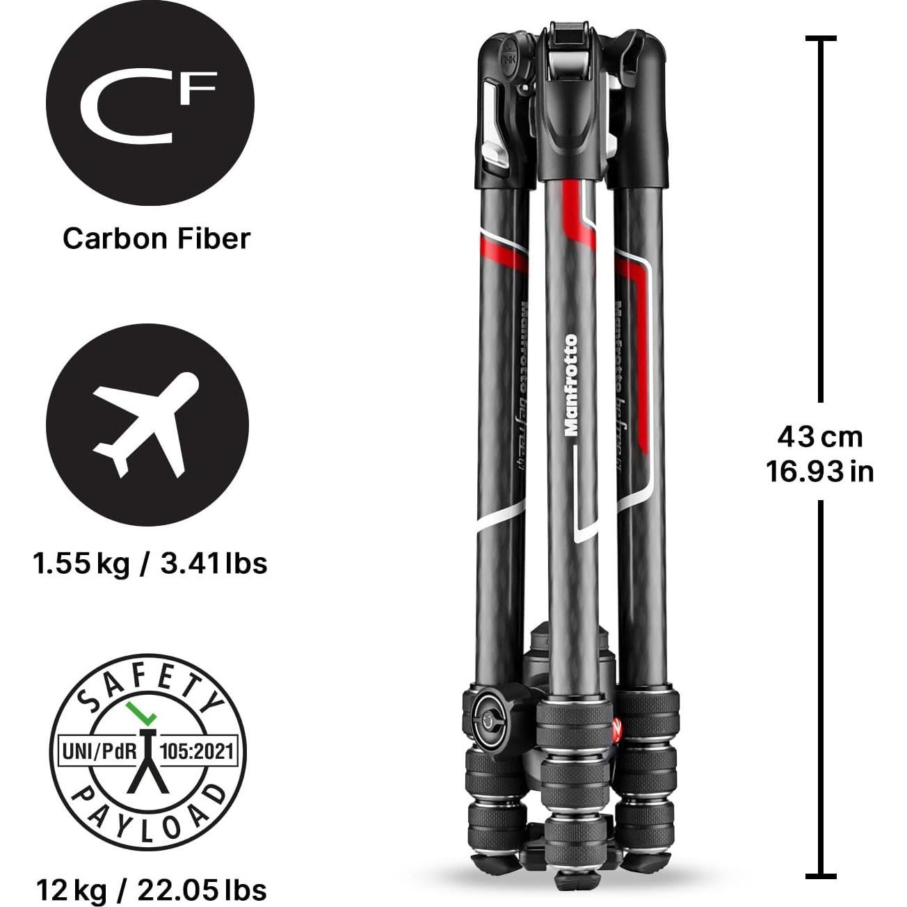 Trípode de Viaje Manfrotto Befree GT de Fibra de Carbono 1.54 kg