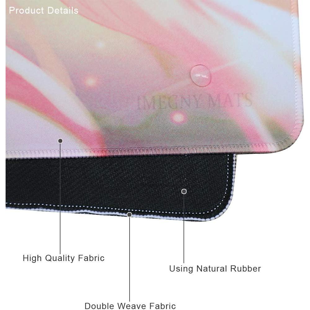 Extended Gaming Mouse Pad, Portable Mat for Keyboard & Mouse with Stitched Edges + Non-Slip Rubber Base
