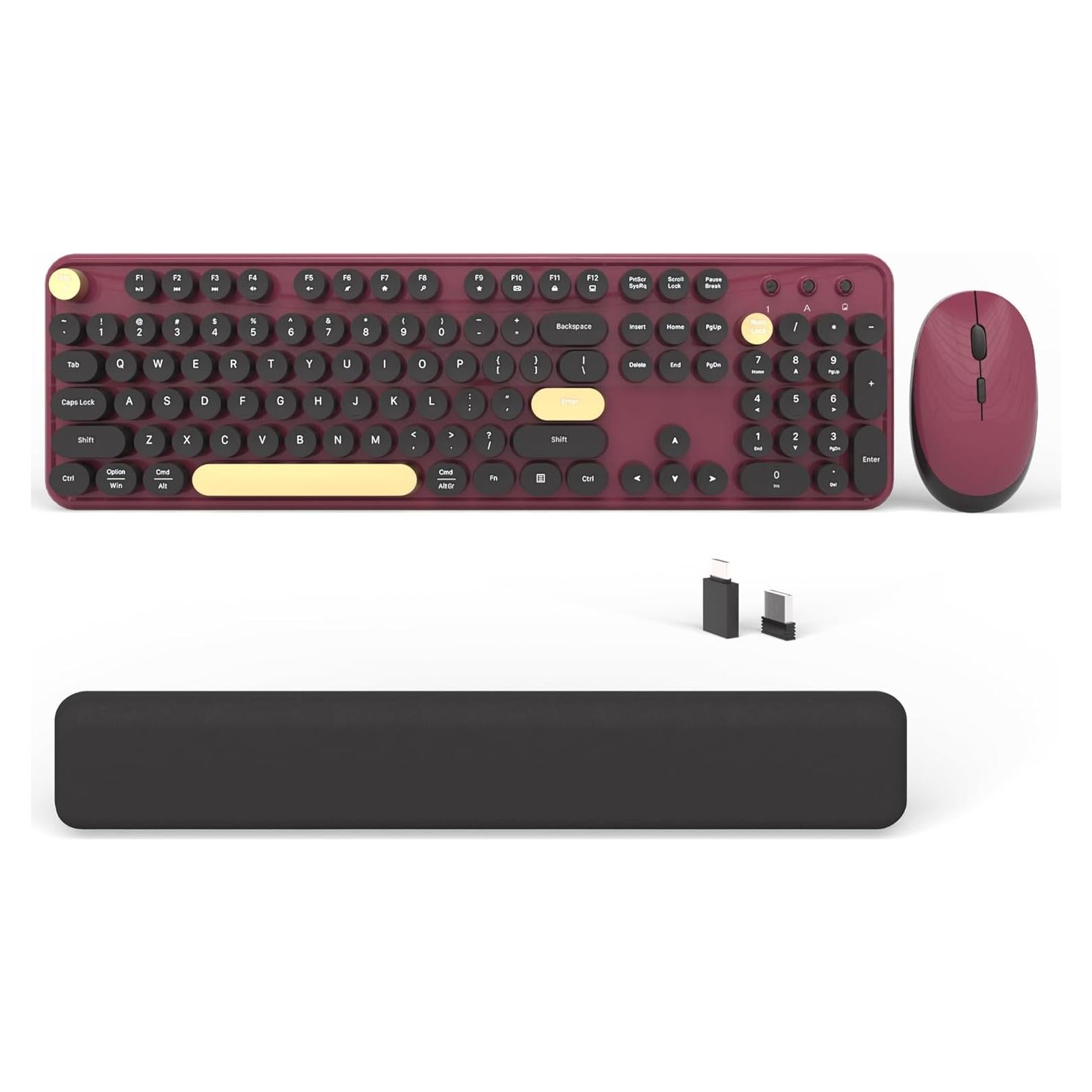 Combo Teclado Retro Colorido COVEVA + Ratón Inalámbrico USB