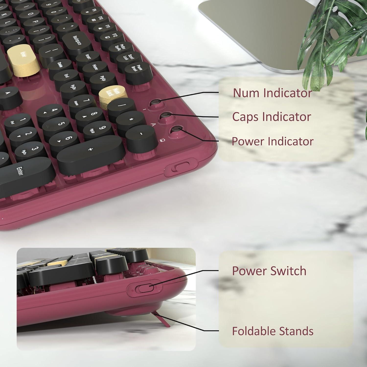 Combo Teclado Retro Colorido COVEVA + Ratón Inalámbrico USB