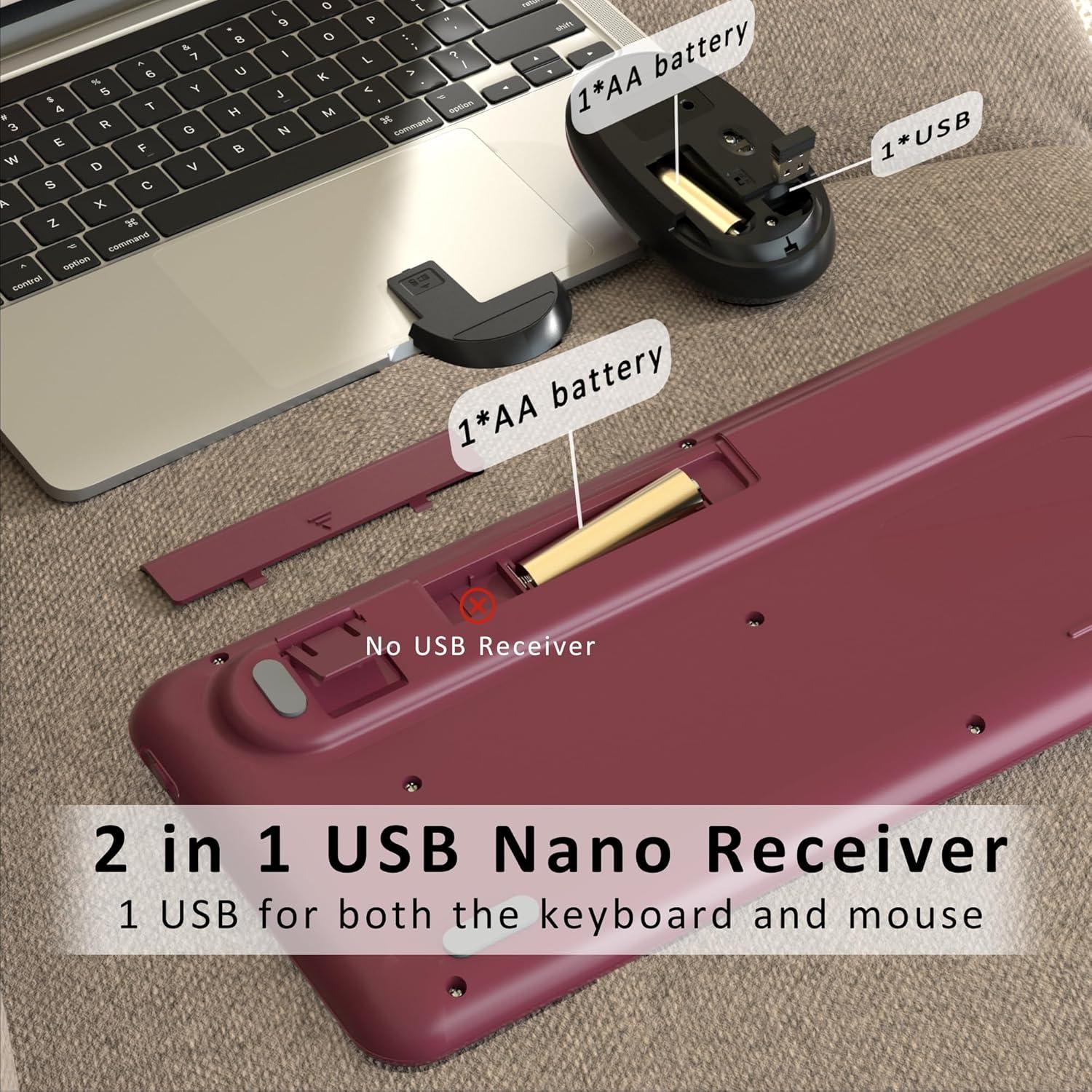 Combo Teclado Retro Colorido COVEVA + Ratón Inalámbrico USB