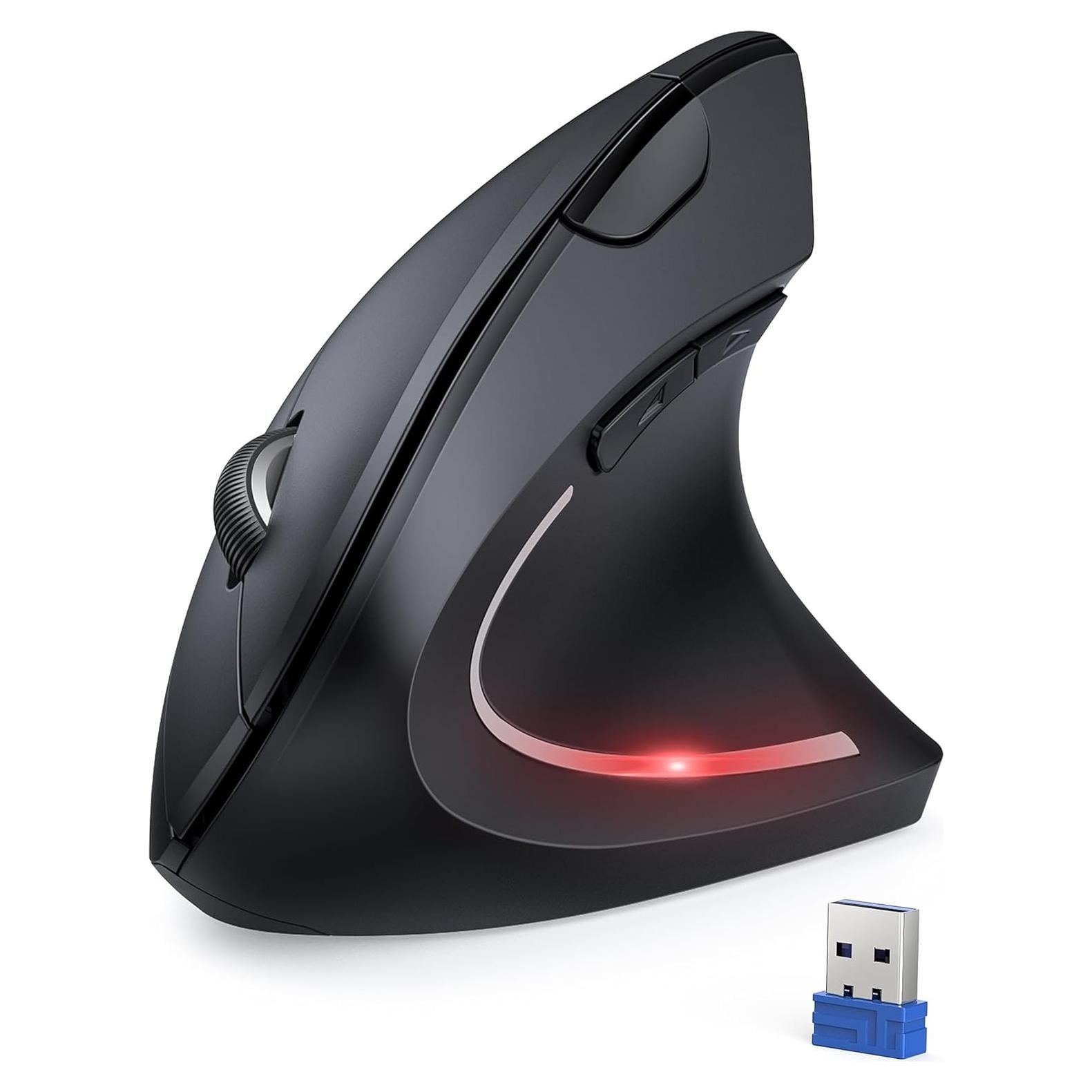 Ratón Ergonómico TECKNET Vertical Inalámbrico 4800 DPI Negro